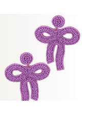 Initial Styles Lavender Bow Earrings