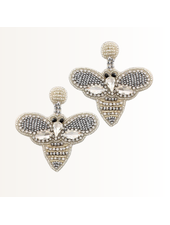 Initial Styles Silver Bee Earrings