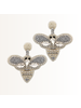 Initial Styles Embellished Silver Bee Earrings