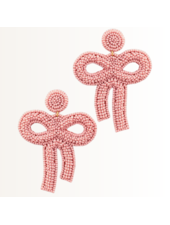 Initial Styles Light Pink Bow Earrings
