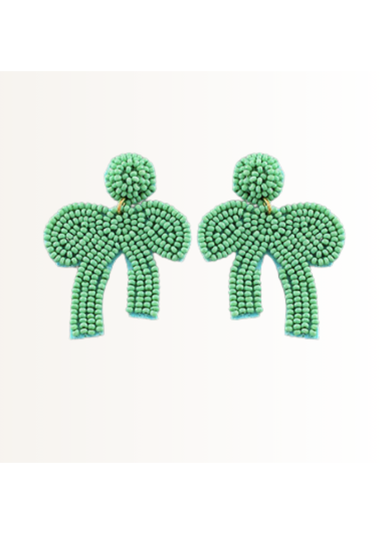 Initial Styles Mint Bow Earrings