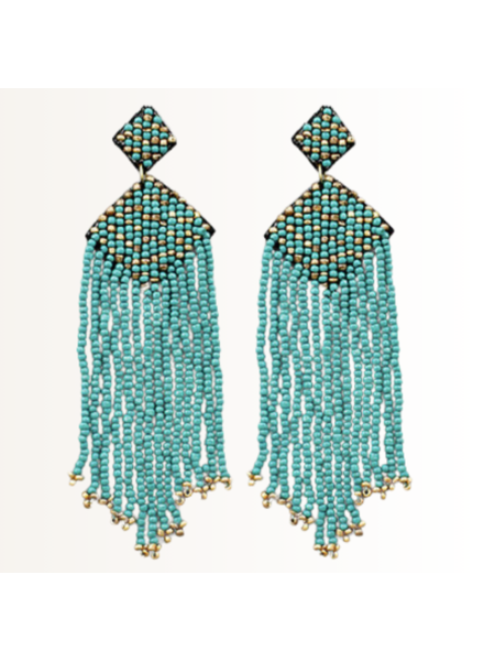 Initial Styles Turquoise Fringe Earrings