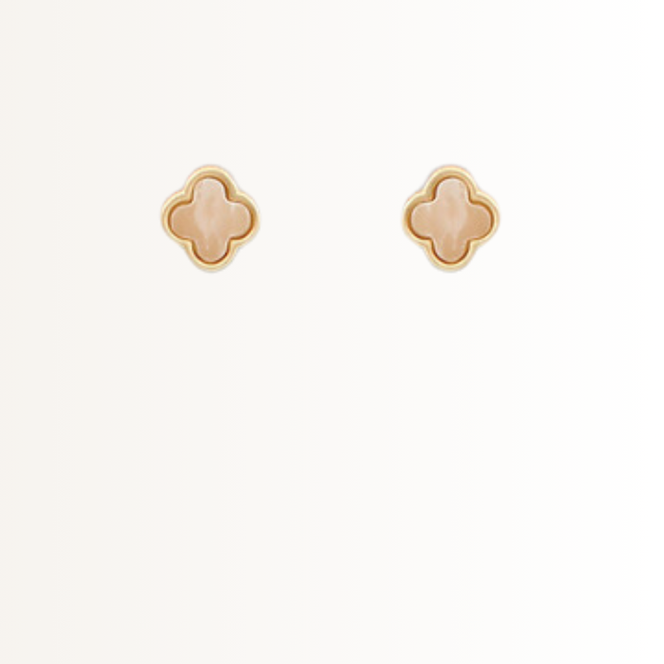 Stone Clover Stud Earring