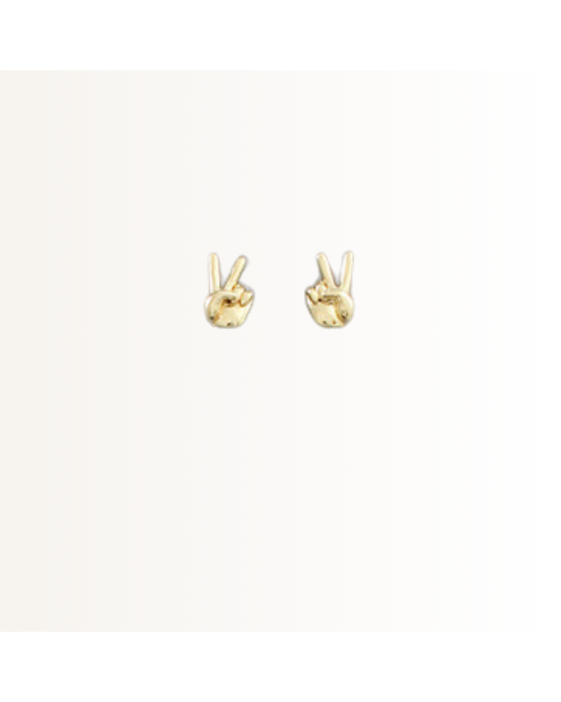 Initial Styles Peace Sign Hand Stud Earring