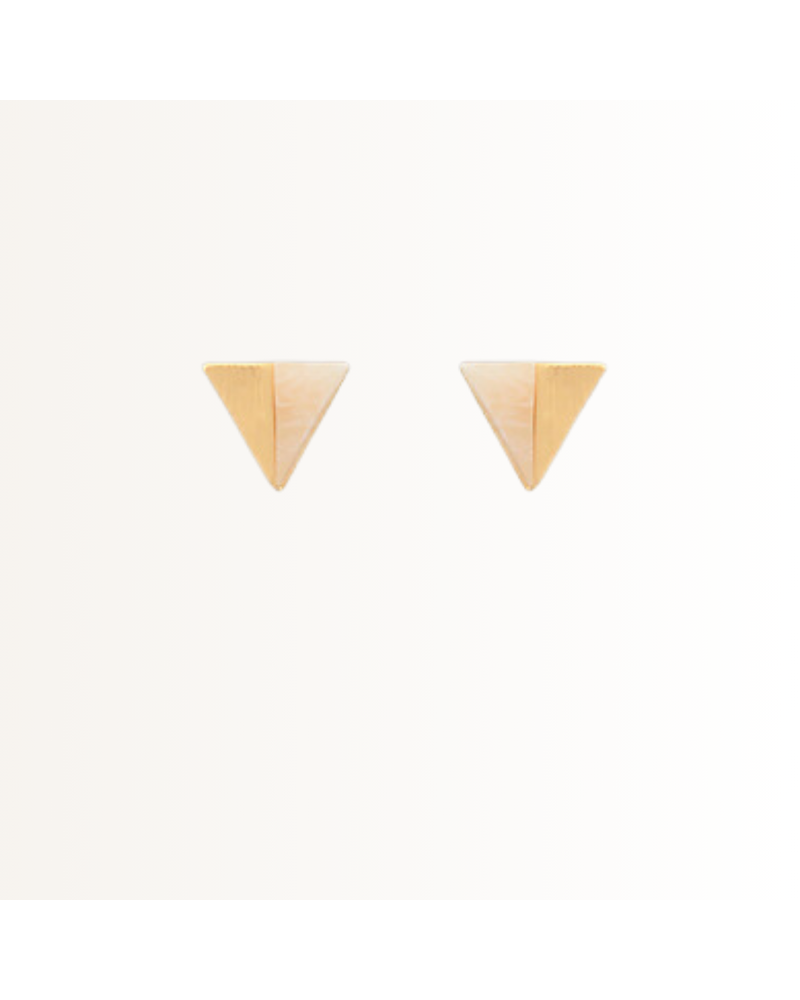 Initial Styles Triangle Stud Earring - Grey or Pink