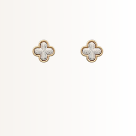 Silver & Gold Clover Earrings