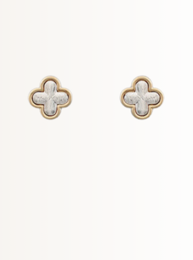 Silver & Gold Clover Earrings