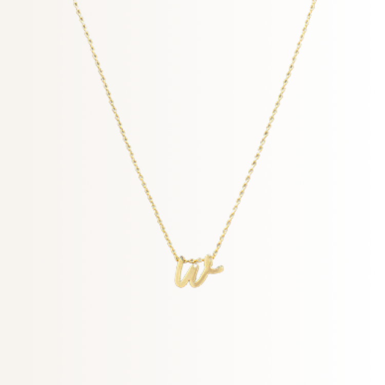 Cursive Letter Initial Necklace