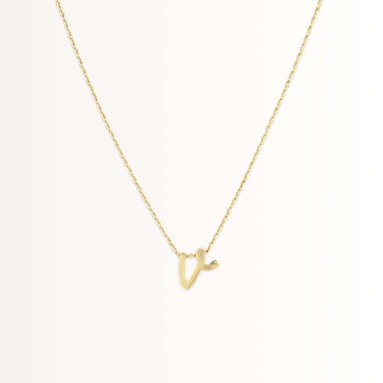 Cursive Letter Initial Necklace