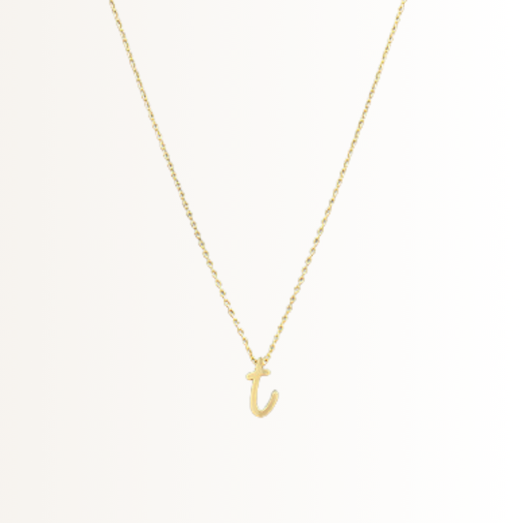 Cursive Letter Initial Necklace