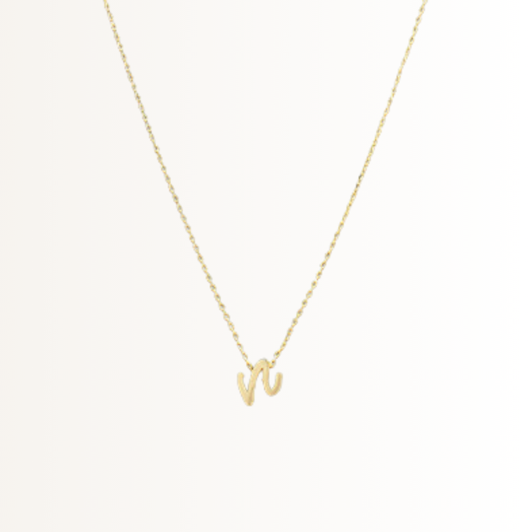 Cursive Letter Initial Necklace