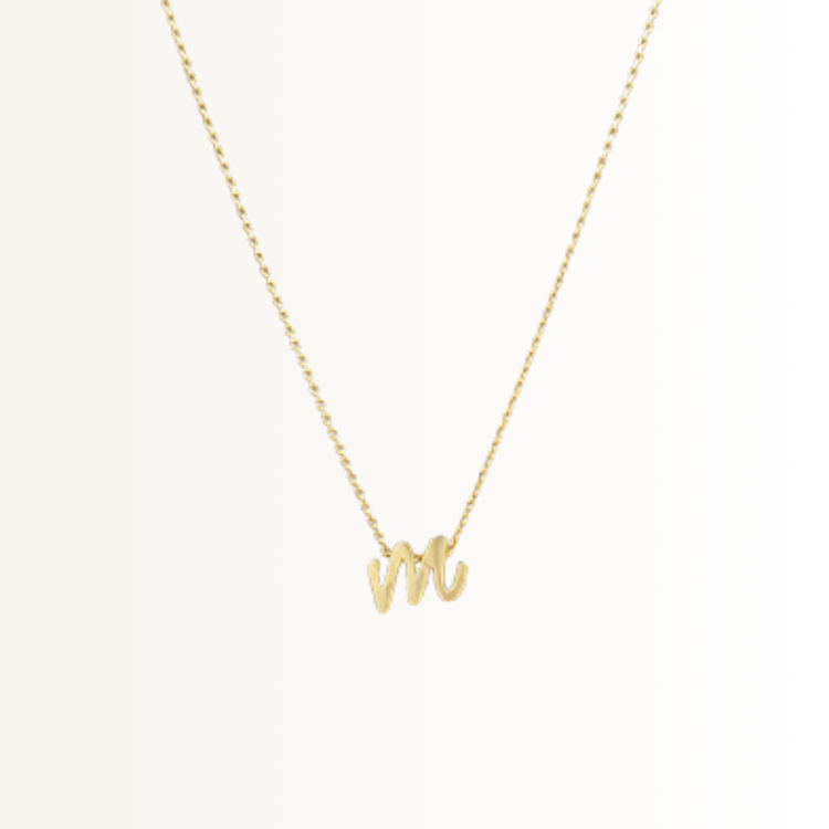 Cursive Letter Initial Necklace