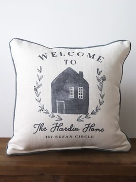 Custom Welcome Home Address Pillow