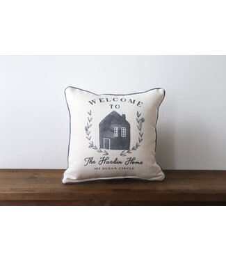 Little Birdie Custom Welcome Home Address Pillow