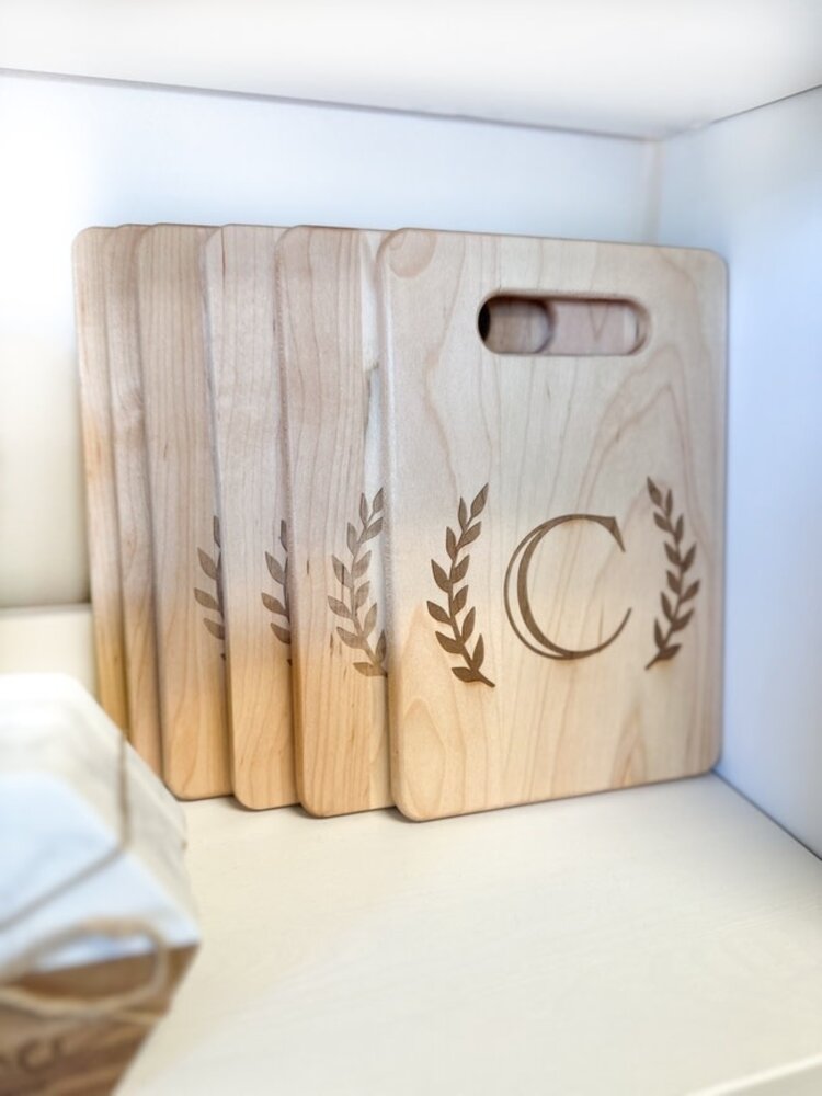 Small Initial Maple Cutting Board