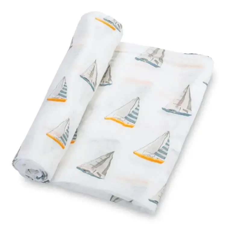 Sailing Away Muslin Baby Blanket