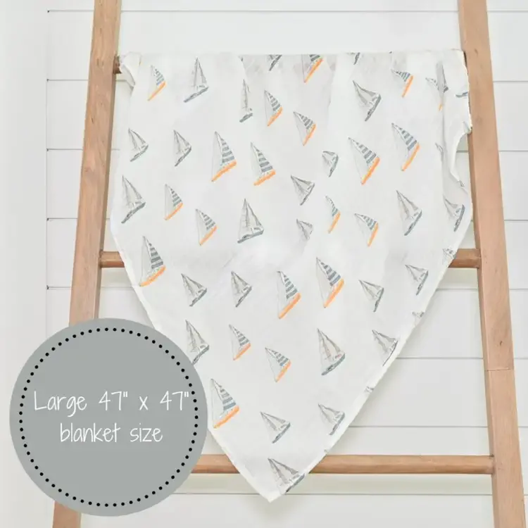 Sailing Away Muslin Baby Blanket