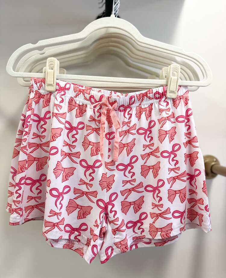 Pink Bow Pajama Shorts