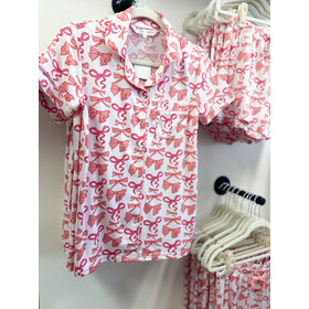 Pink Bow Short Sleeve Sleep Shirt