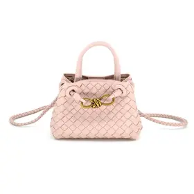 Pink Woven Baby Adjustable Gold Knot Bag