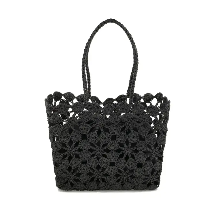 Black Crochet Tote