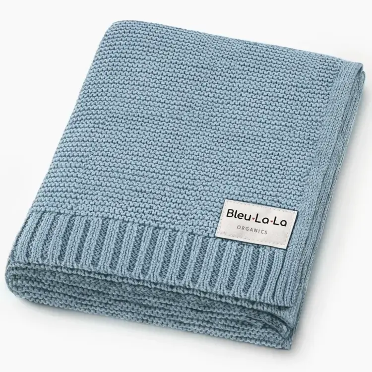 Sky Blue Organic Cotton Baby Blanket