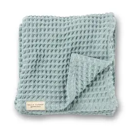 Fog Blue Waffle Baby Blanket
