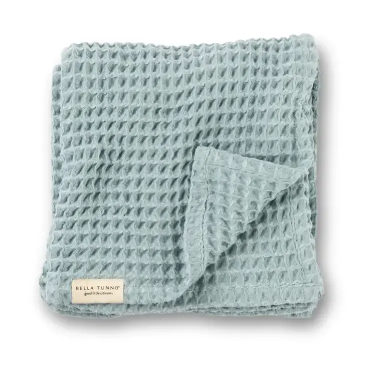 Fog Blue Waffle Baby Blanket