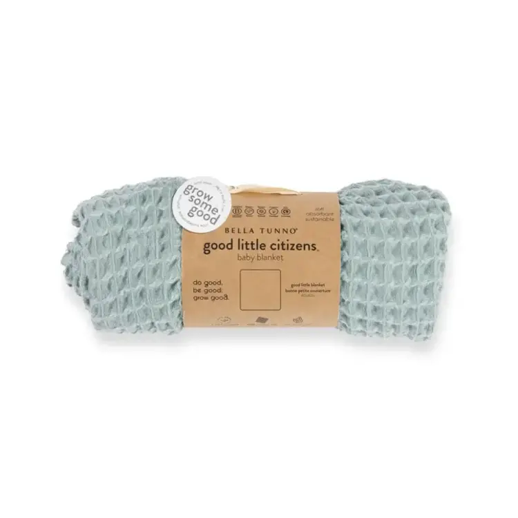 Fog Blue Waffle Baby Blanket
