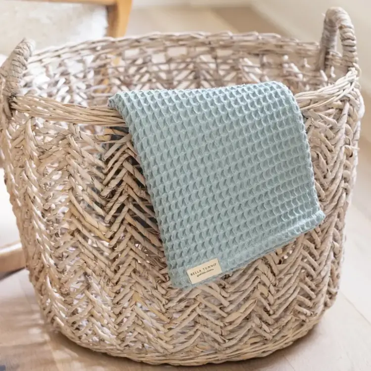 Fog Blue Waffle Baby Blanket