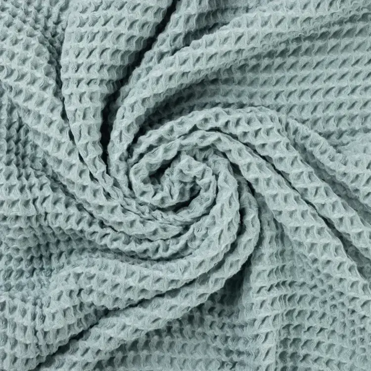 Fog Blue Waffle Baby Blanket