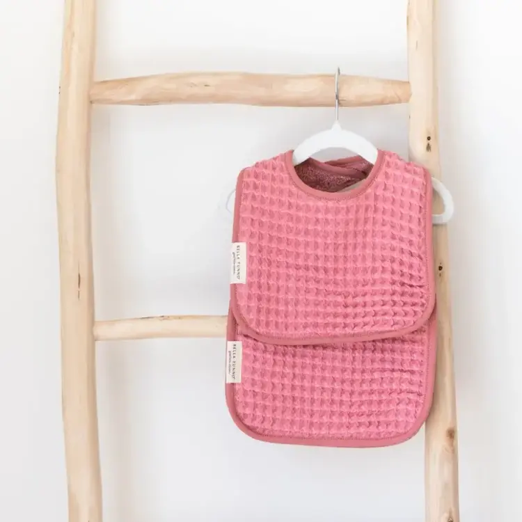 Watermelon Pink Reversible Bib & Burp Set
