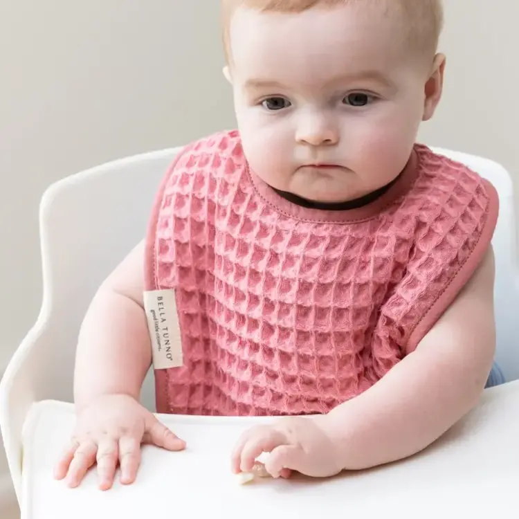 Watermelon Pink Reversible Bib & Burp Set