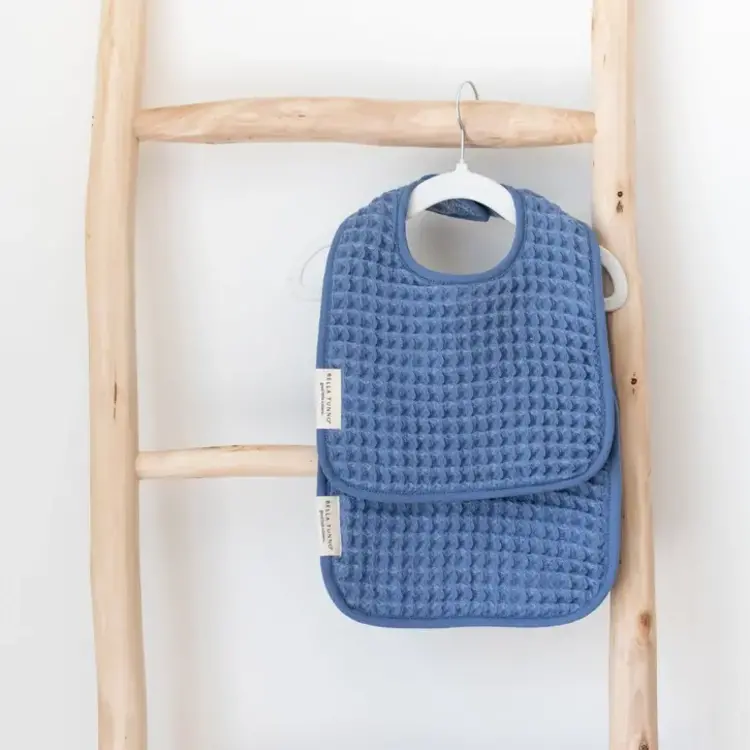 Rain Blue Reversible Bib + Burp Set