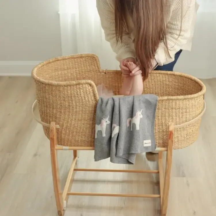 Grey Unicorn Organic Cotton Baby Blanket