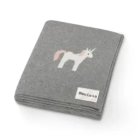 Grey Unicorn Baby Blanket