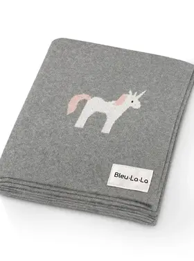 Grey Unicorn Baby Blanket