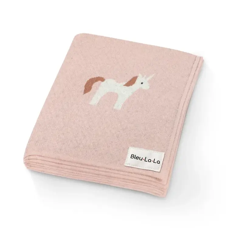 Pink Unicorn Organic Cotton Baby Blanket