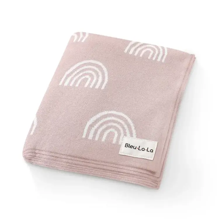 Pink Rainbow Organic Cotton Baby Blanket
