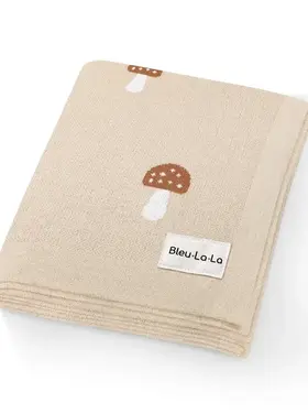 Beige Mushroom Baby Blanket