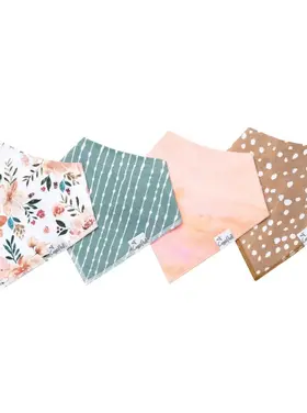 Copper Pearl Floral Bandana Bibs
