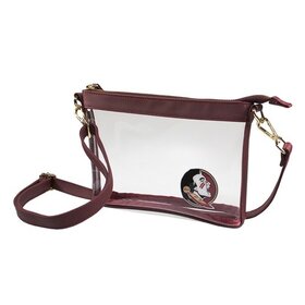 Capri Designs Small Clear Crossbody - Garnet FSU