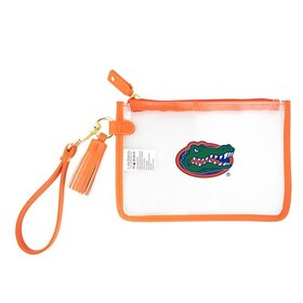 Orange UF Clear Wristlet
