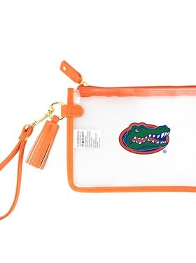 Orange UF Clear Wristlet