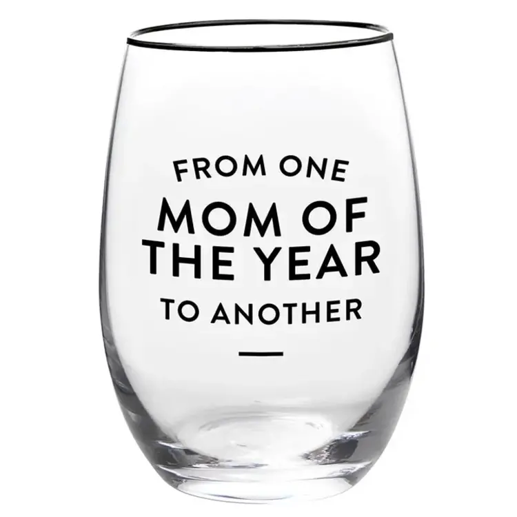 Santa Barbara Mom of the Year Wine Glass