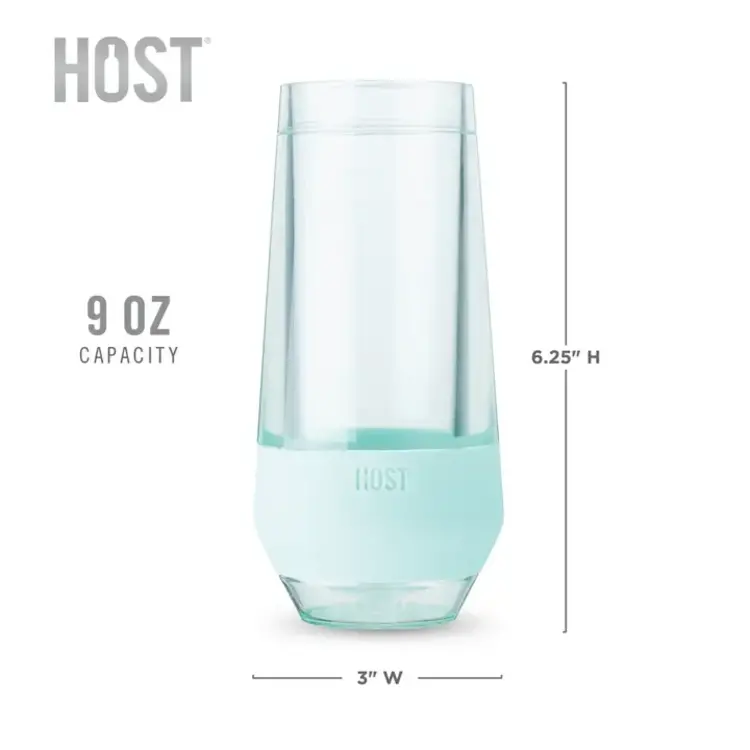 Host Set of 2 Host Freeze Seafoam Champagne Cooling Cups