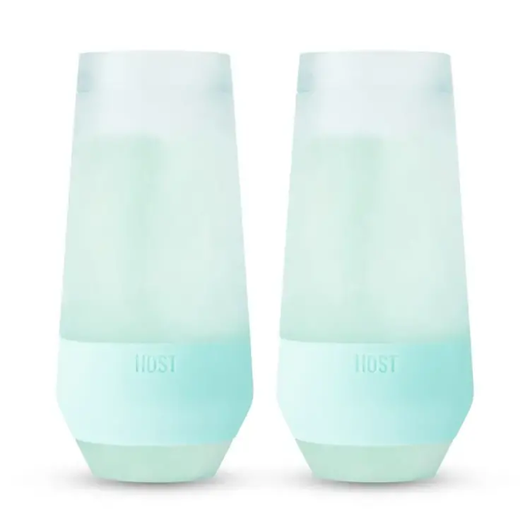 Host Set of 2 Host Freeze Seafoam Champagne Cooling Cups