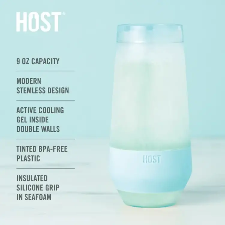 Host Set of 2 Host Freeze Seafoam Champagne Cooling Cups