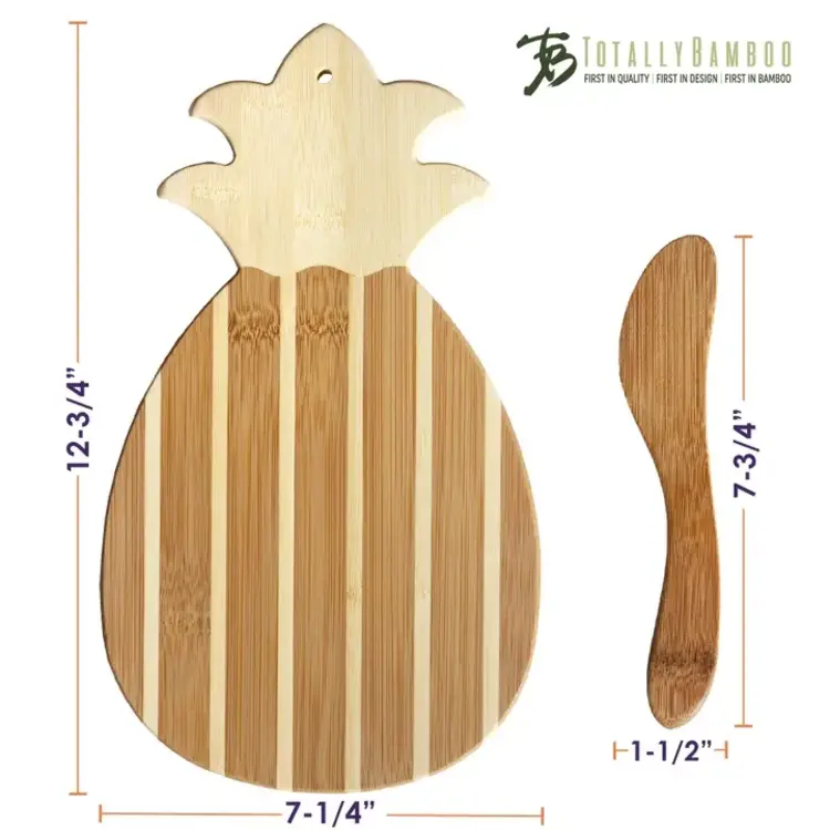 Bamboo Pineapple Shaped Board & Spreader