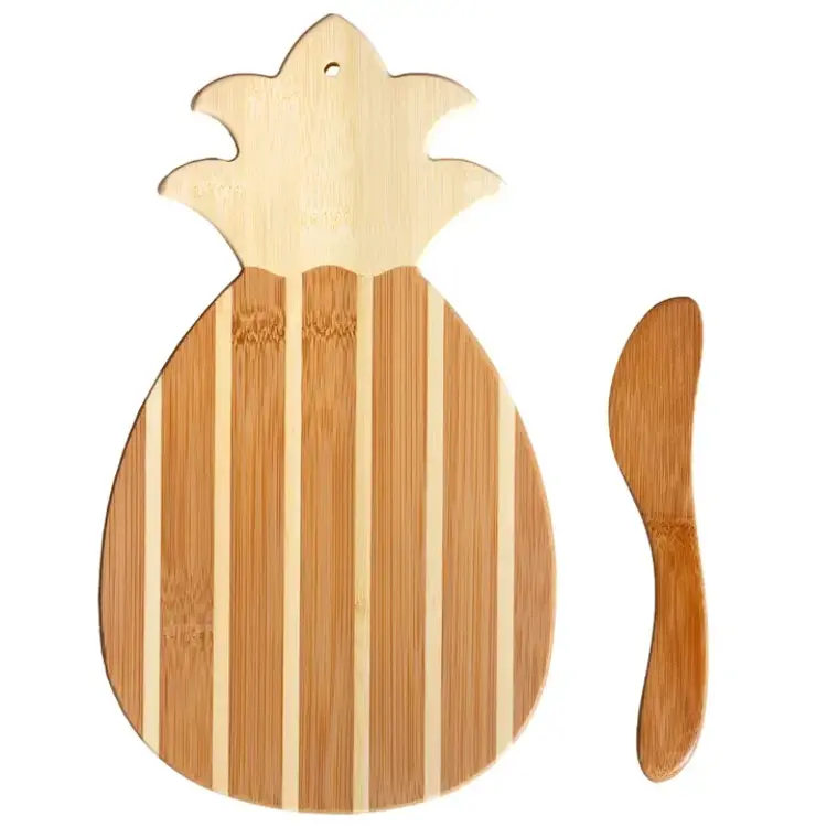 Bamboo Pineapple Shaped Board & Spreader